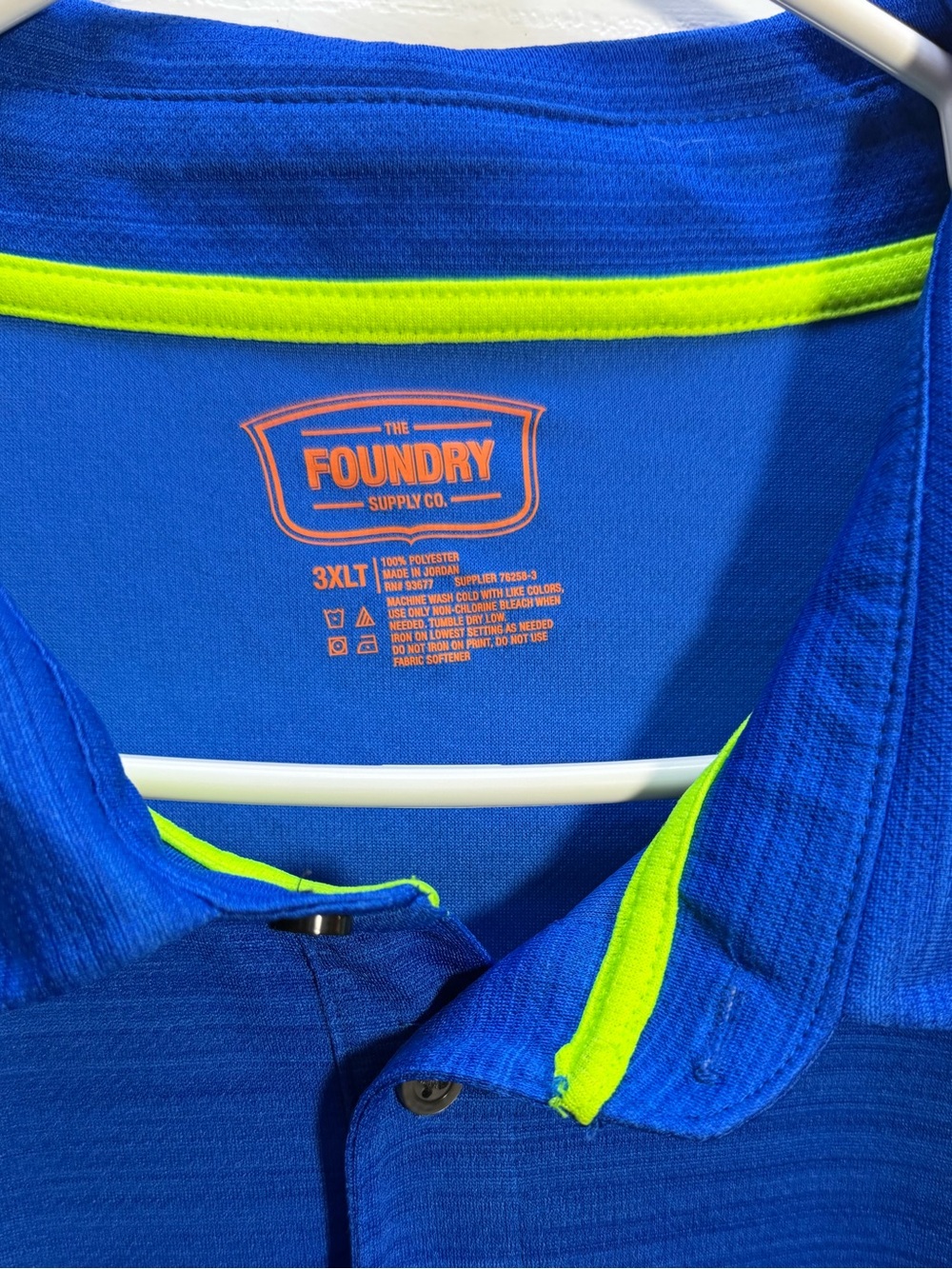 The Foundry Supply Co. Blue and Gray Colorblock Polo - Picture 2 of 4